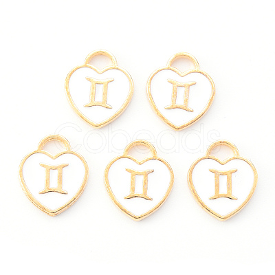 Light Gold Plated Alloy Enamel Pendants ENAM-R136-30-04-1