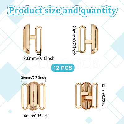12Pcs Alloy Bikini Clips FIND-GO0003-21G-1