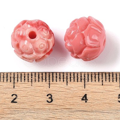 Synthetic Shell Dyed Carved Beads SHEL-H005-26-1