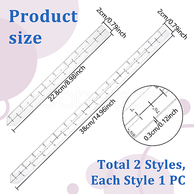 2Pcs 2 Styles Acrylic Measuring Tool TOOL-GA0002-05-1
