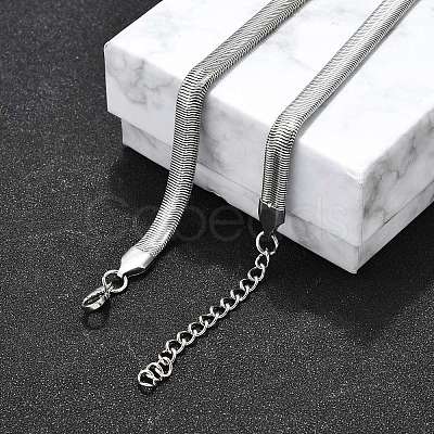 Non-Tarnish 304 Stainless Steel Herringbone Chains Necklaces X-NJEW-G340-03P-1