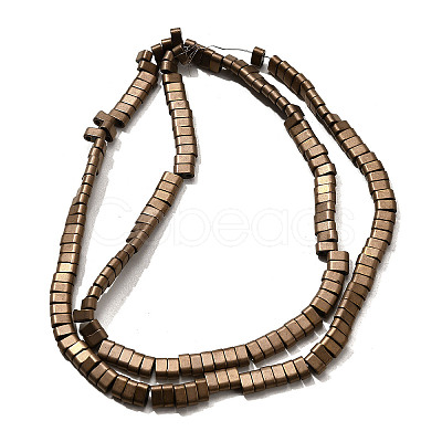 2-Hole Electroplated Synthetic Non-magnetic Hematite Beads Strands G-L613-A01-01F-1