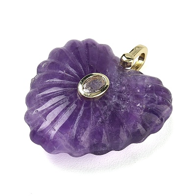Natural Amethyst Carved Pendants G-C276-01G-13-1