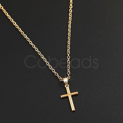 Cross Alloy Pendant Necklaces WGAF0E8-16-1