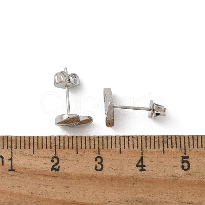 Rack Plating Brass Micro Pave Clear Cubic Zirconia Stud Earrings EJEW-K299-01P-A-1