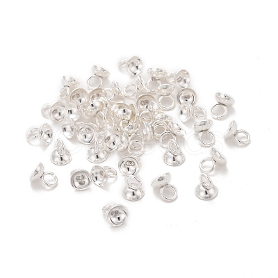 201 Stainless Steel Bead Cap Pendant Bails STAS-L244-27C-S-1