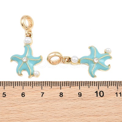 Alloy Enamel European Dangle Charms AL-CBAC2D3-01G-01-1