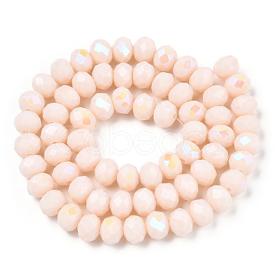 Electroplate Opaque Solid Color Glass Beads Strands EGLA-A034-P2mm-L20-1