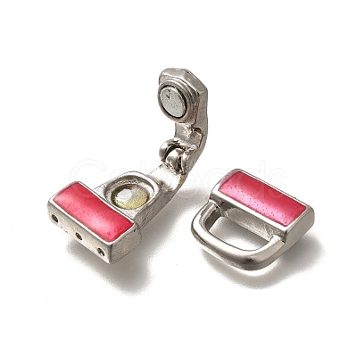 Brass Enamel Fold Over Clasps KK-M313-40P-02-1