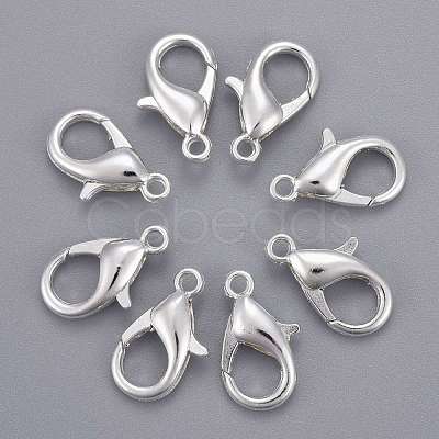 Silver Color Plated Alloy Lobster Claw Clasps X-E106-S-1