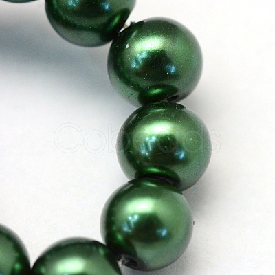 Baking Paint Pearlized Glass Pearl Round Bead Strands X-HY-Q330-8mm-75-1