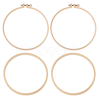 2Pcs Plastic Imitation Bamboo Cross Stitch Embroidery Hoops FIND-TADJ0001-03-1