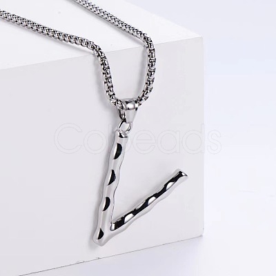 Minimalist chic collarbone necklace with 26 English letters design LW4134-48-1
