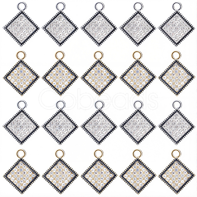 40Pcs 2 Colors Alloy Rhinestone Pendants FIND-SC0020-26-1