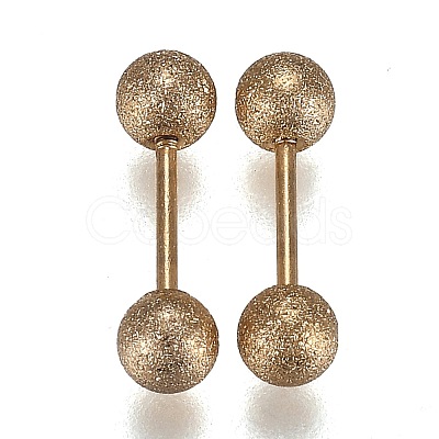 304 Stainless Steel Ball Stud Earrings EJEW-H113-01G-B-1