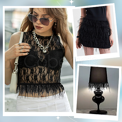 2 Yards Fashion Ostrich Feather Cloth Strand Costume Accessories FIND-GA0003-68B-1