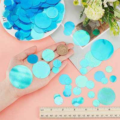 692pcs 6 Styles Iridescent PVC Paillette/Sequins Pendants KY-GO0001-10B-1