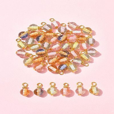 40Pcs Gradient Color Resin Pendants PALLOY-FS00029-1