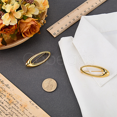 2Pcs Oval Alloy Brooched for Backpack Clothes JEWB-FG0001-74-1