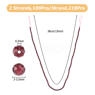2 Strands Natural Garnet Beads Strands G-FI0001-04-1