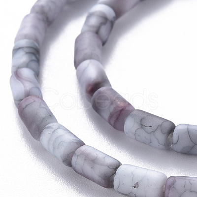 Opaque Baking Painted Crackle Glass Beads Strands FGLA-T004-01F-1