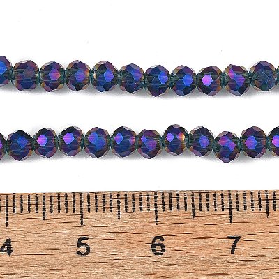 Electroplate Transparent Glass Beads Strands EGLA-A034-T4mm-G10-1