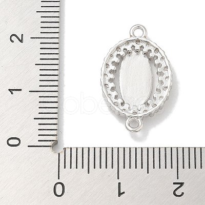 Rack Plating Brass Clear Cubic Zirconia Religion Oval Virgin Mary Connector Charms KK-L224-097P-1