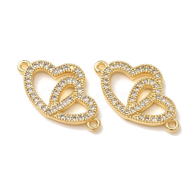 Brass Micro Pave Cubic Zirconia Connector Charms CU-CBA4579-02G-B-1