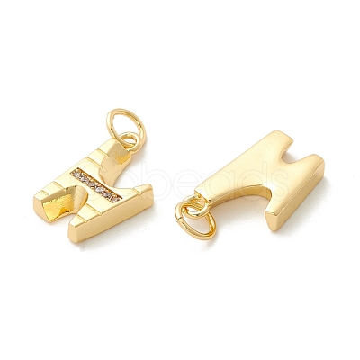 Rack Plating Eco-friendly Brass Micro Pave Clear Cubic Zirconia Charms KK-D072-01G-N-NR-1
