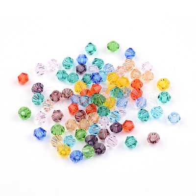 Faceted Bicone Transparent Glass Beads GLAA-E019-3mm-M2-1