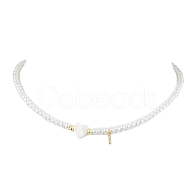 Brass Micro Pave Grade AAA Cubic Zirconia Letter Pendant Necklaces NJEW-JN04771-09-1