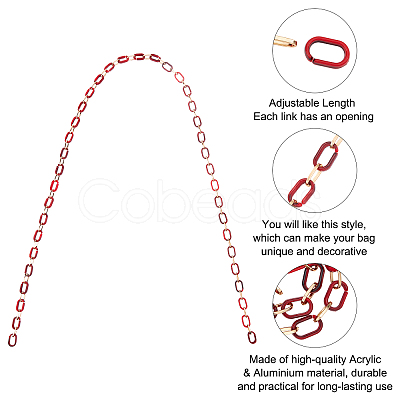 PandaHall Elite 5 Strands 5 Colors Handmade Acrylic & Aluminium Cable Chains AJEW-PH0001-85-1