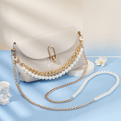 2Pcs 2 Style Resin Imitation Pearl Crossbody Purse Straps FIND-WR0009-54-1