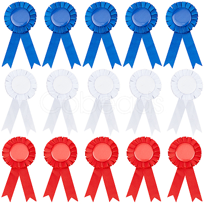 24Pcs 3 Colors Award Ribbon Shape Tinplate Badge Pins JEWB-CP0001-28-1