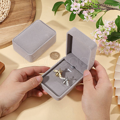 Flocking Plastic Cufflink Gift Storage Boxes CON-WH0089-266-1