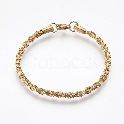 Ion Plating(IP) 304 Stainless Steel Chain Bracelets BJEW-P236-27G-1