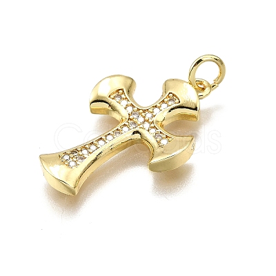 Brass Micro Pave Cubic Zirconia Pendants KK-Z100-38G-03-1