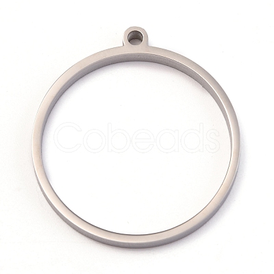 Tarnish Resistant 304 Stainless Steel Open Back Bezel Polishing Pendants STAS-K208-15P-1