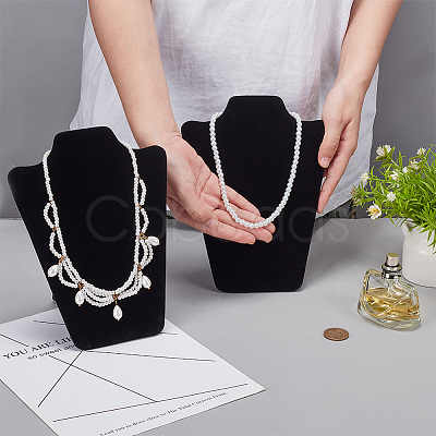 Velvet with Paper Bust Necklace Display Stands NDIS-WH0016-08-1