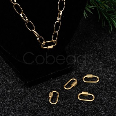 Brass Screw Carabiner Lock Charms X-ZIRC-G160-11G-1