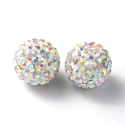 Polymer Clay Rhinestone Beads RB-C1438-12mm-A28-1