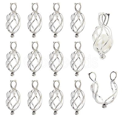 14Pcs Brass Locket Pendants KK-BC0014-97-1