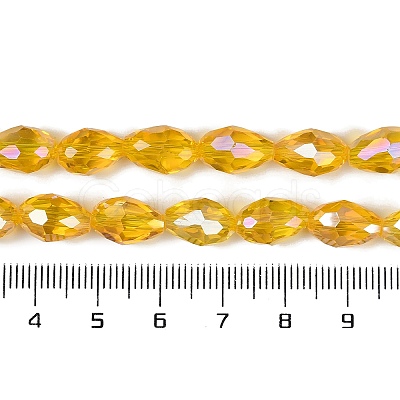 Transparent Electroplate Glass Beads Strands EGLA-N013-T10mm-B04-1