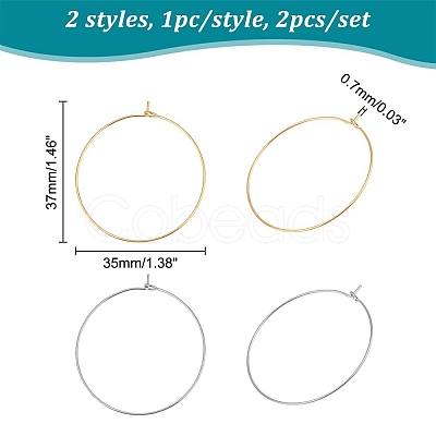 304 Stainless Steel Hoop Earring Findings STAS-UN0003-97-1
