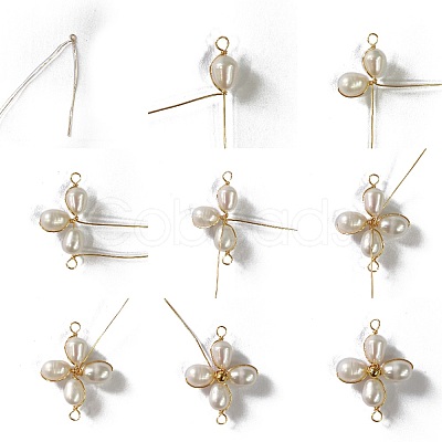 Flower Natural Cultured Freshwater Pearl Pendant Necklaces NJEW-TA00223-1