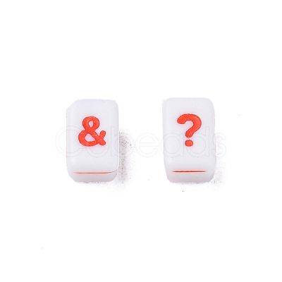 Opaque White Acrylic Connector Charms MACR-N012-21-1