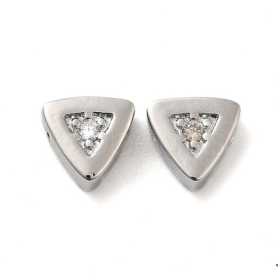 Real Platinum Plated Brass Micro Pave Cubic Zirconia Beads LS-KK-H455-08P-01-1