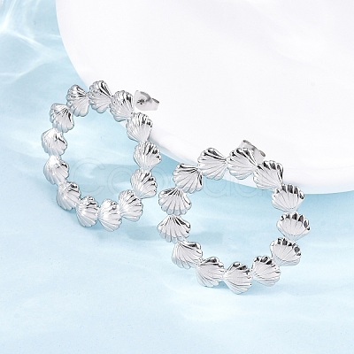 304 Stainless Steel Stud Earrings for Women LS-EJEW-K306-18P-1