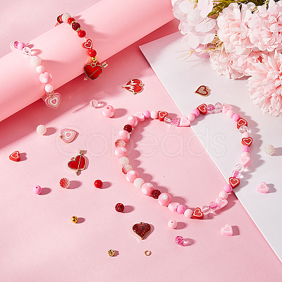 SUNNYCLUE DIY Valentine's Day Bracelet Making Kit DIY-SC0023-40-1