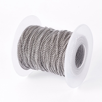 Tarnish Resistant 304 Stainless Steel Curb Chains STAS-I107-20P-1